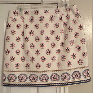 White Skort with Red & Blue Design - Croft & Barrow - Size 8